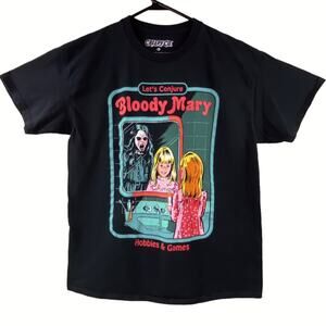 Creepy Co. Black Bloody Mary Short Sleeve Graphic T-shirt Size L Halloween